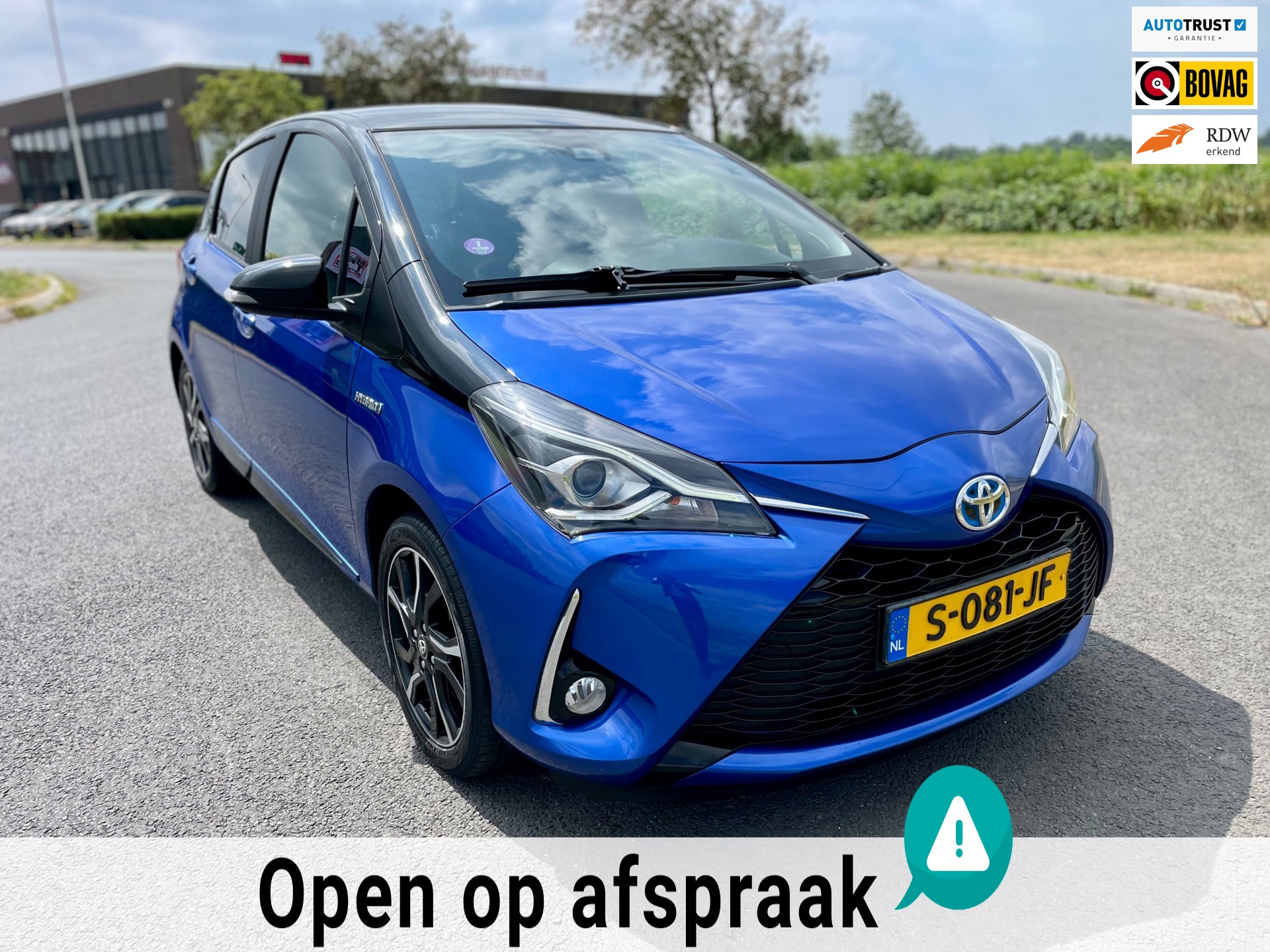 Toyota Yaris 1.5 Hybrid Premium, Bi-Tone, Aut, Trekhaak, Navi, Cam, Cruise/Climate control, Keyless, Lmv, Volledig dealer oh!
