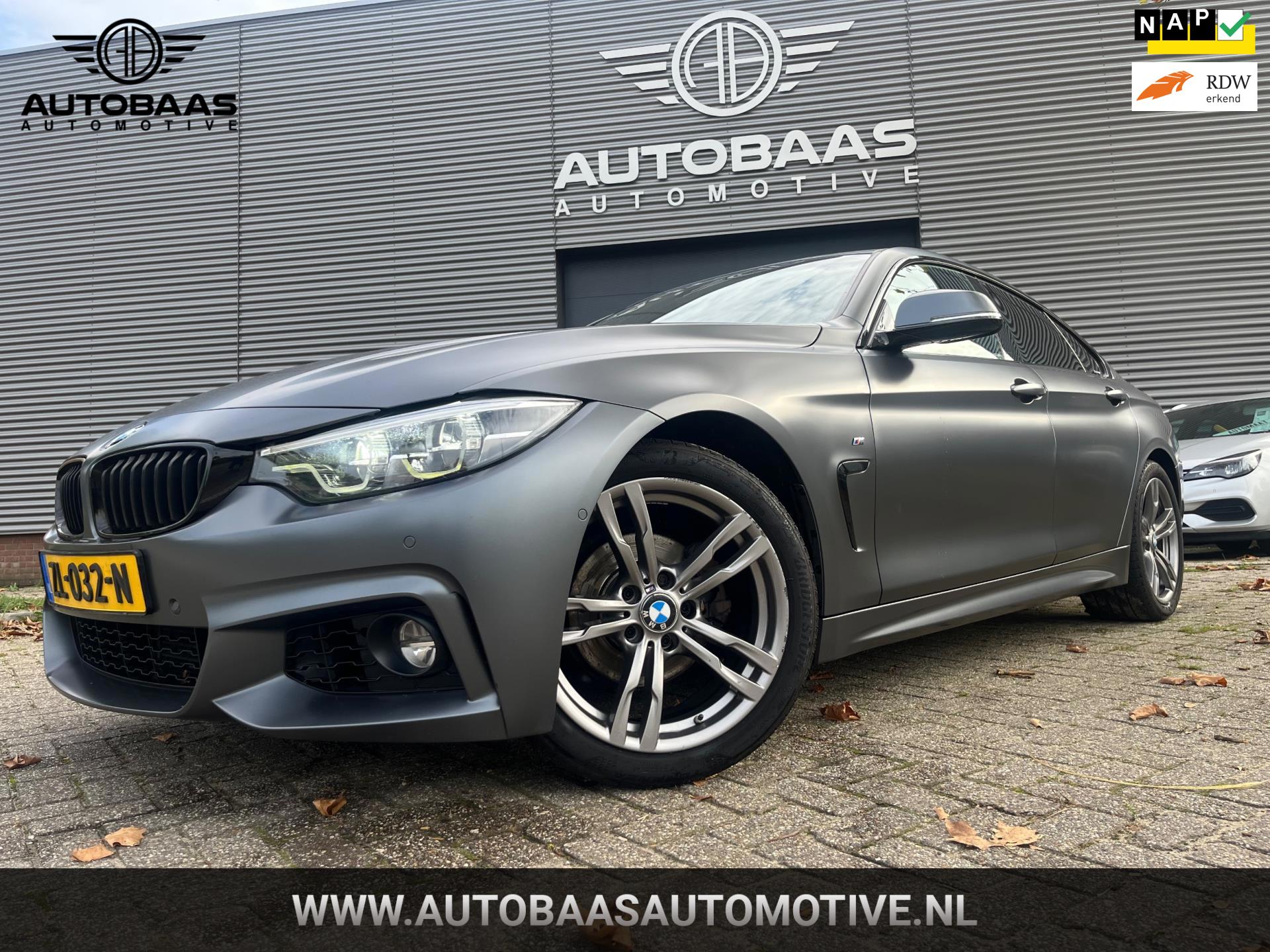 BMW 4-serie Gran Coupé 418i High Executive M-Sport Automaat Frozen Grey!! NL-AUTO+NAP+PANORAMADAK+LEDER+FULL LED+GROOT NAVI+CAMERA