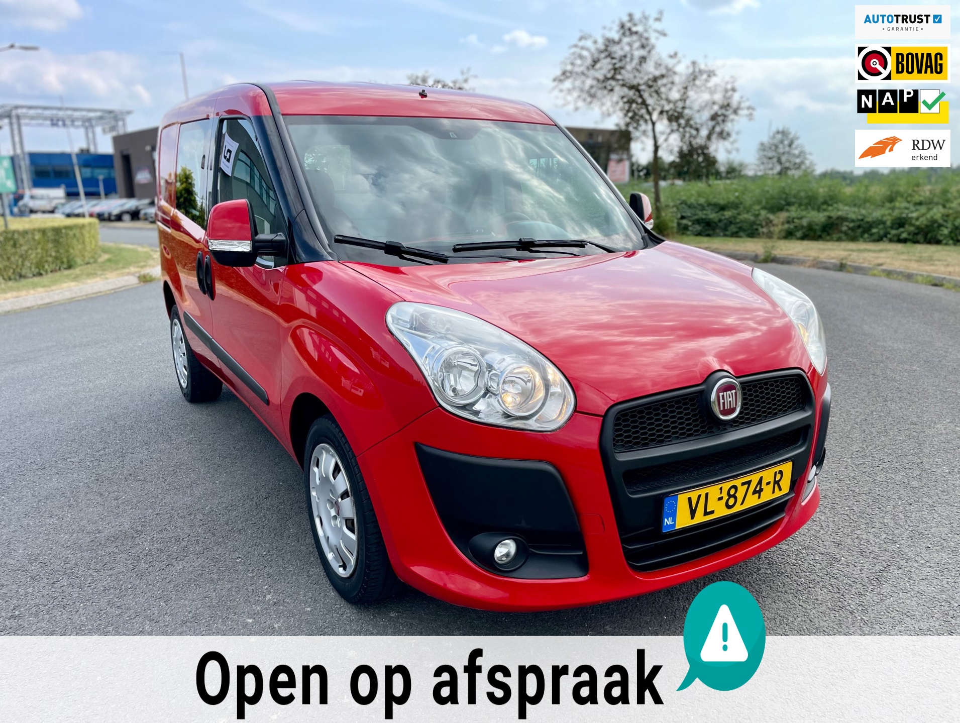 Fiat Doblò Cargo 1.4 T-Jet Natural Power SX, Airco, Radio-CD/MP3 speler, Elektr ramen, Parrot, Pdc, 1e eig afk, Geen import, Nap!