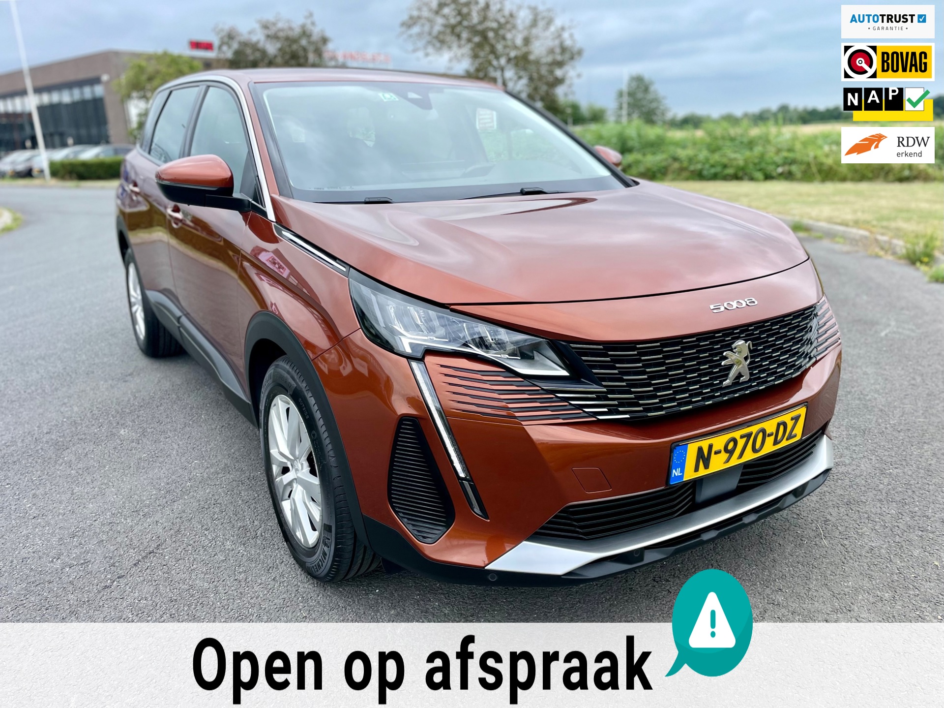 Peugeot 5008 1.2 PureTech Blue Lease Active, Aut, Cam, Navi, Pdc, Cruise, Lmv, LED, 1e eig afk, Geen import, Nap, Volledig oh!