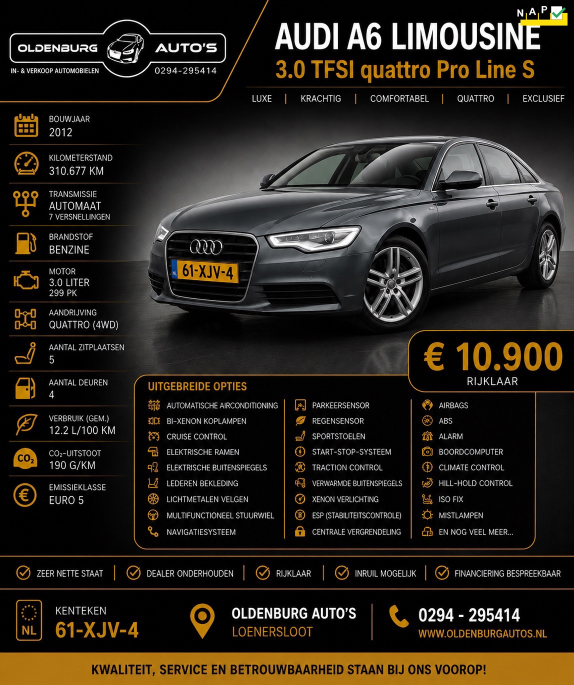 Audi A6 Limousine 3.0 TFSI quattro Pro Line S