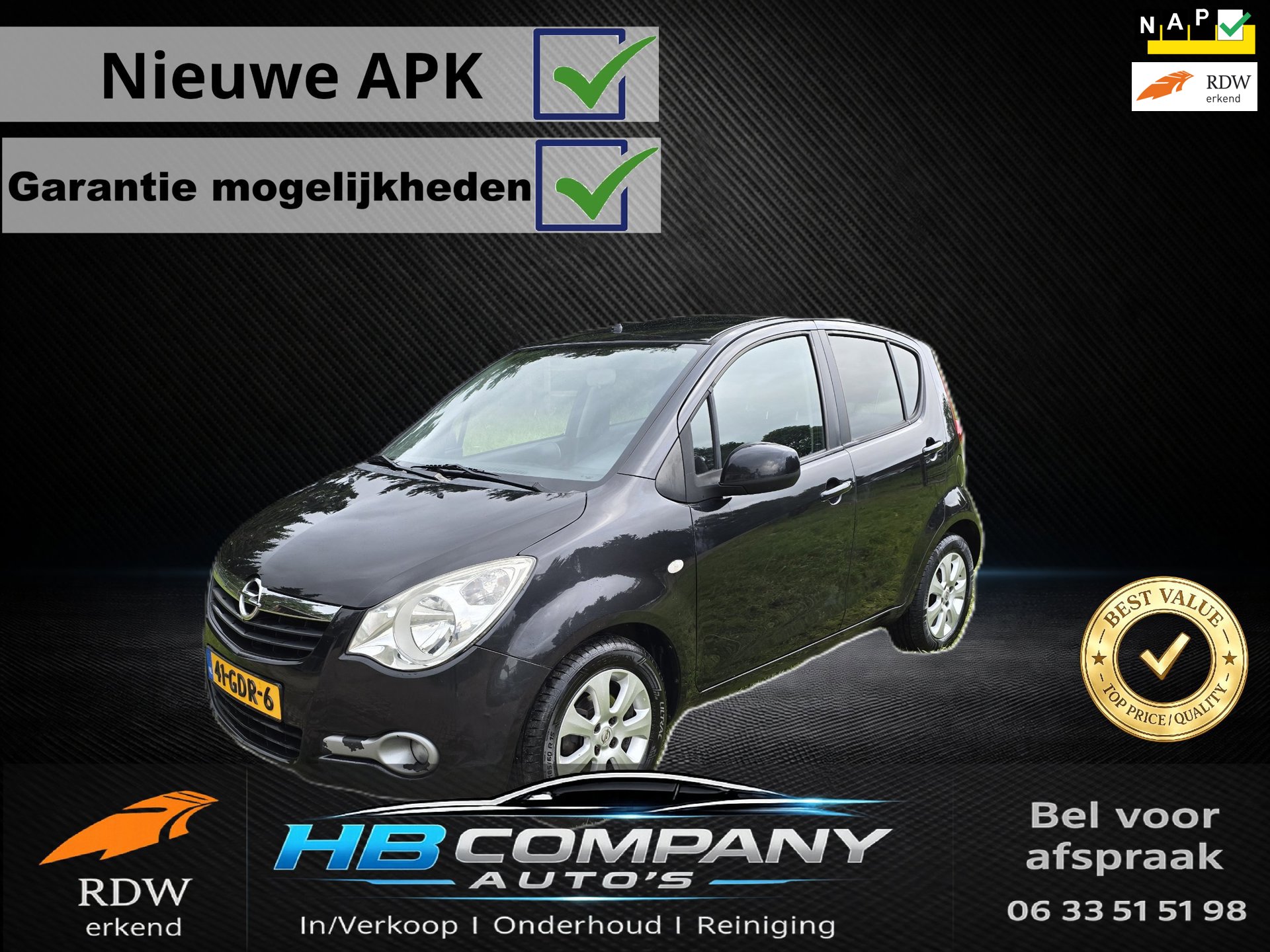 Opel Agila 1.2 Enjoy !Zeer netjes! Nieuwe APK | Airco | NAP