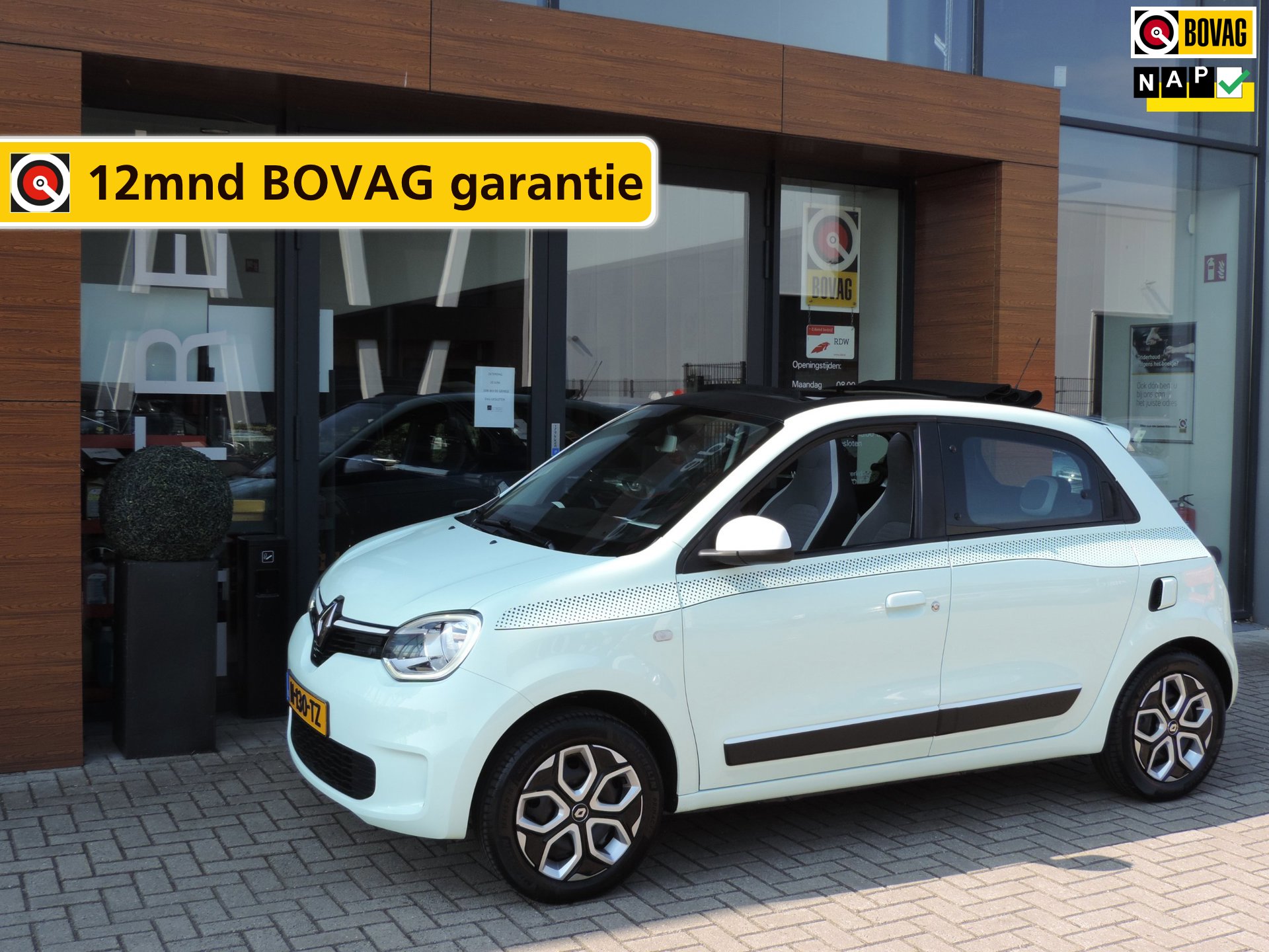 Renault Twingo 1.0 SCe Collection 28.000km | Vert Pistache Groen | Schuif/vouwdak | 1e Eig | NLauto | Airco | DAB | Achterspoiler