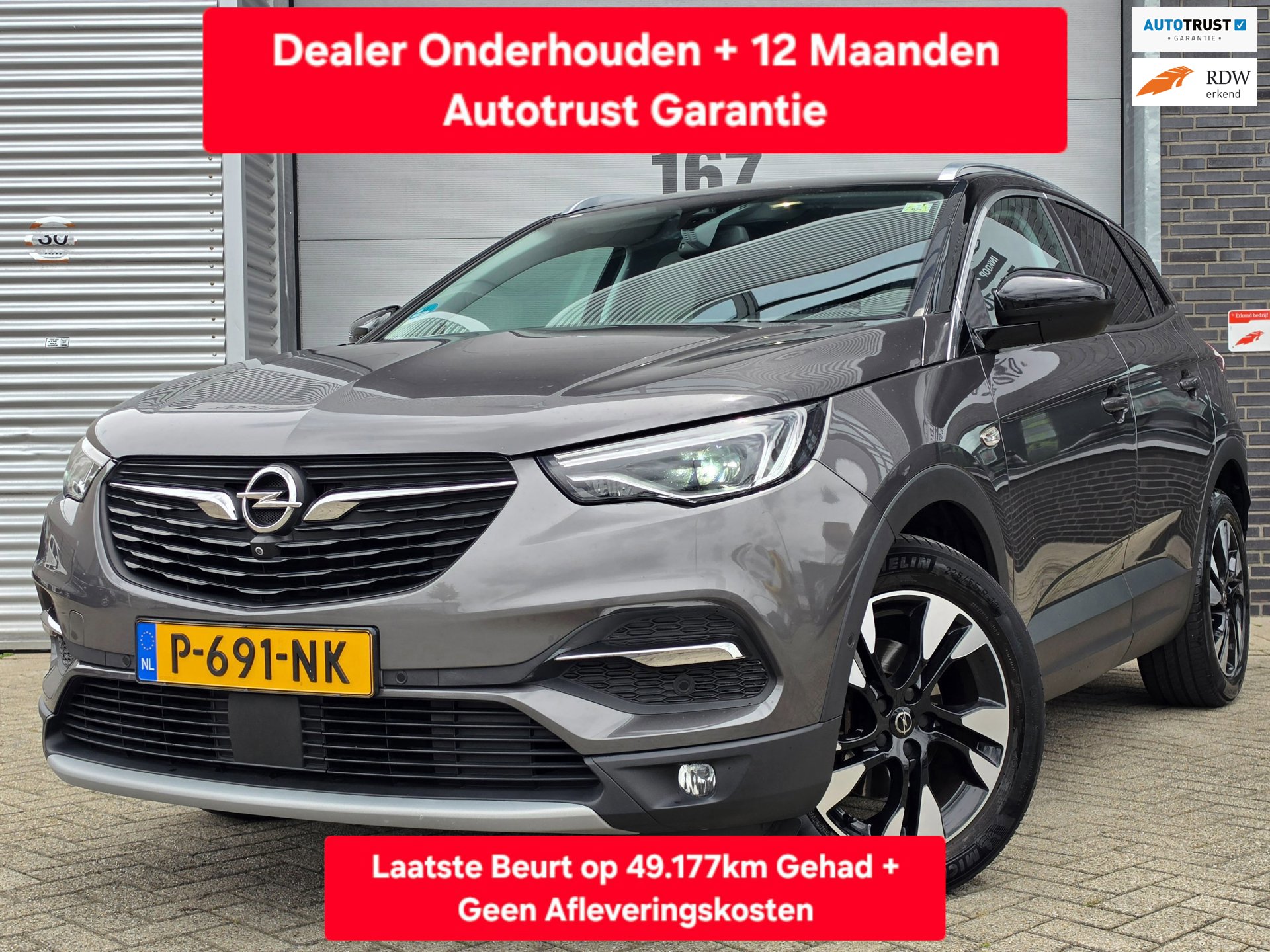 Opel Grandland X 1.2 Turbo Ultimate|Dealer Onderhouden|Stuurverwarming|Stoelverwarming|Line-Assist|360Achteruitrijcamera|Keyless