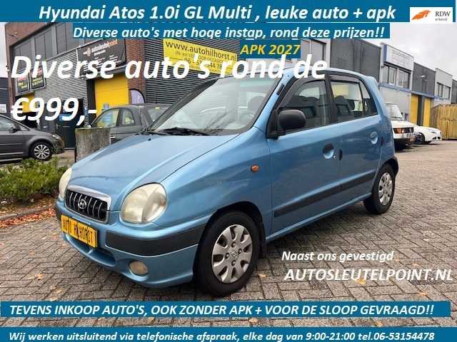 Hyundai Atos Multi 1.0i GL, Nette auto, APK 2027! zie alle foto's !! wij werken uitsluitend via telefonische afspraak!!