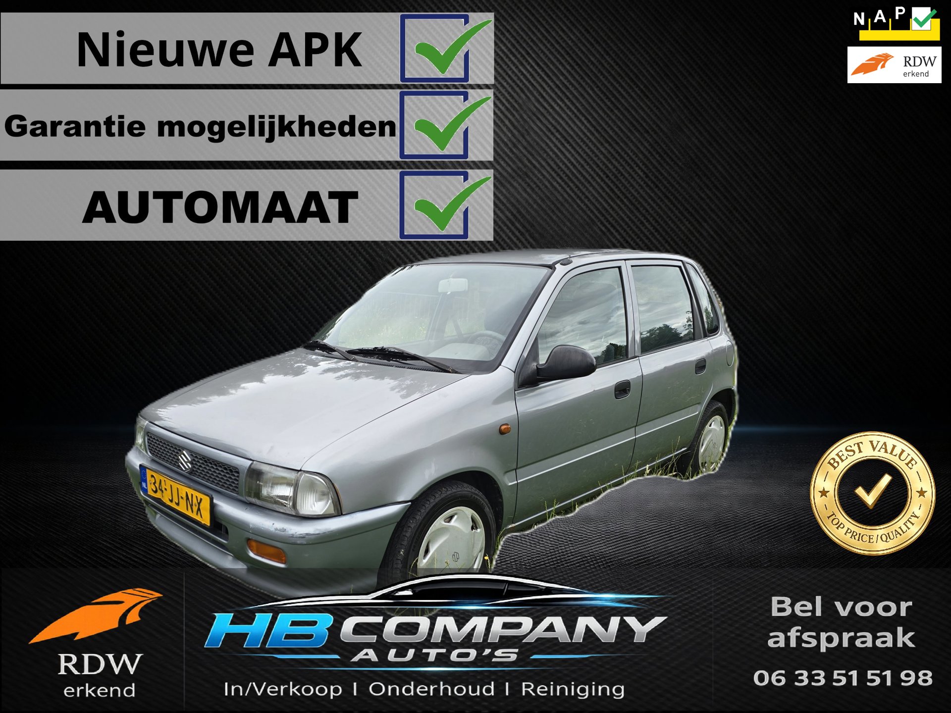 Suzuki Alto 1.0-16V Twist AUTOMAAT | Nieuwe distributieriem | Nieuwe APK | NAP