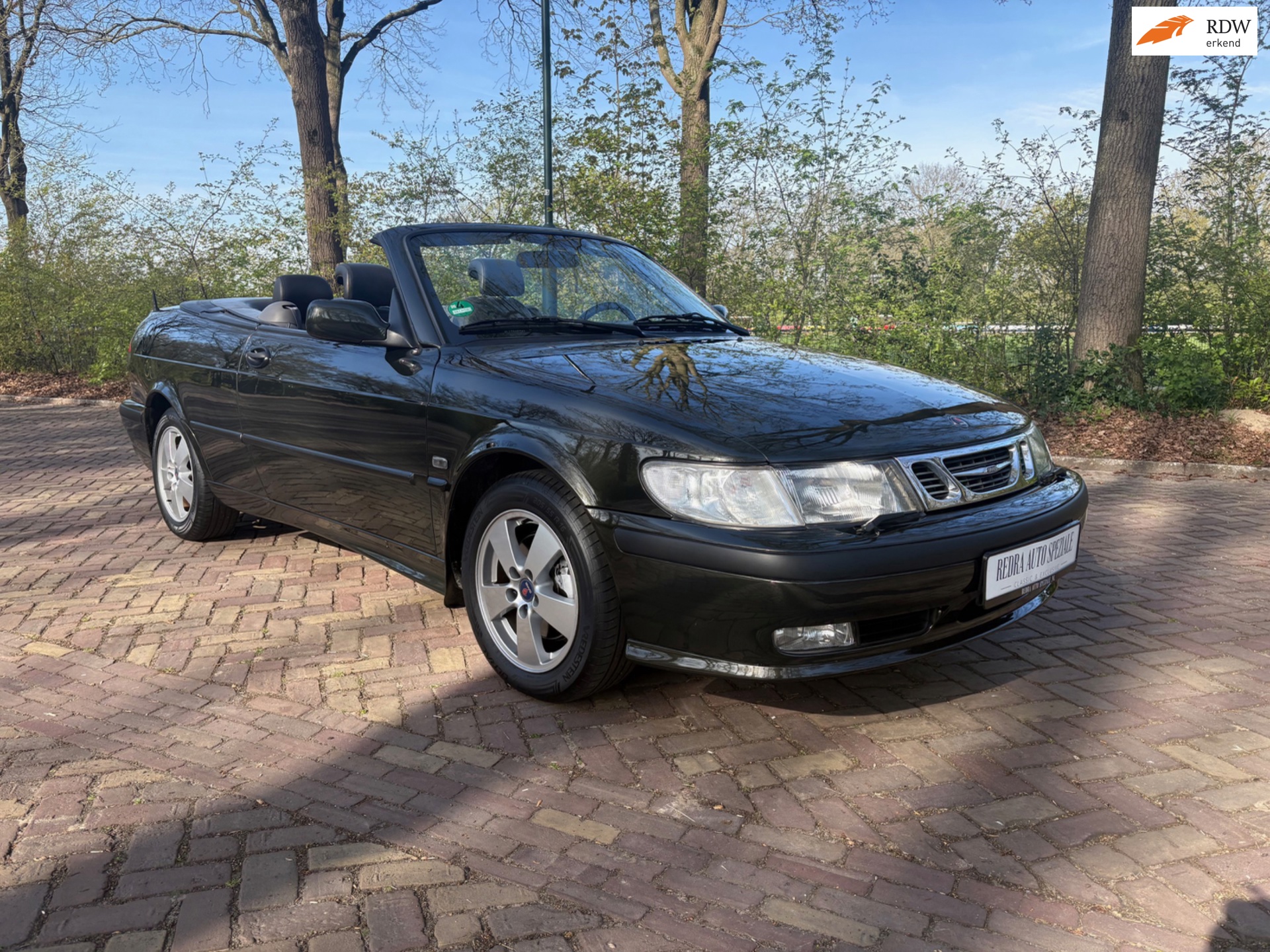 Saab 9-3 Cabrio 2.0t Anniversary, in Graphite Green Metallic (unieke kleur), airco, cruise control