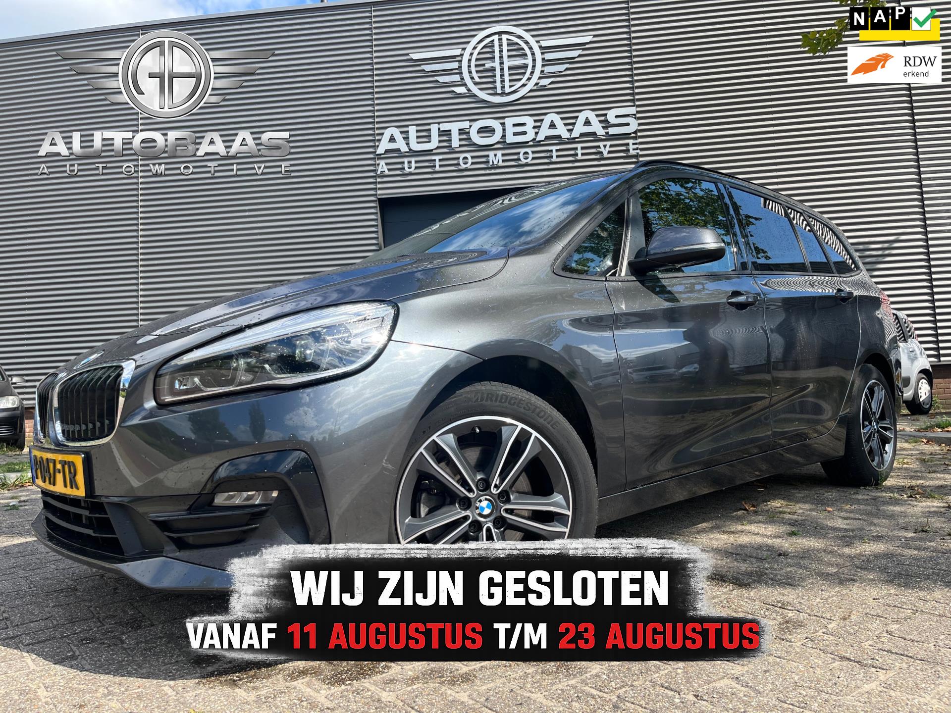 BMW 2-serie 218i Gran Tourer Business Edition AUTOMAAT+NL-AUTO+NAP+1EIG+7-PERSOONS+NAVIGATIE+1/2 LEDER+FULL LED+TREKHAAK+INCL BTW+