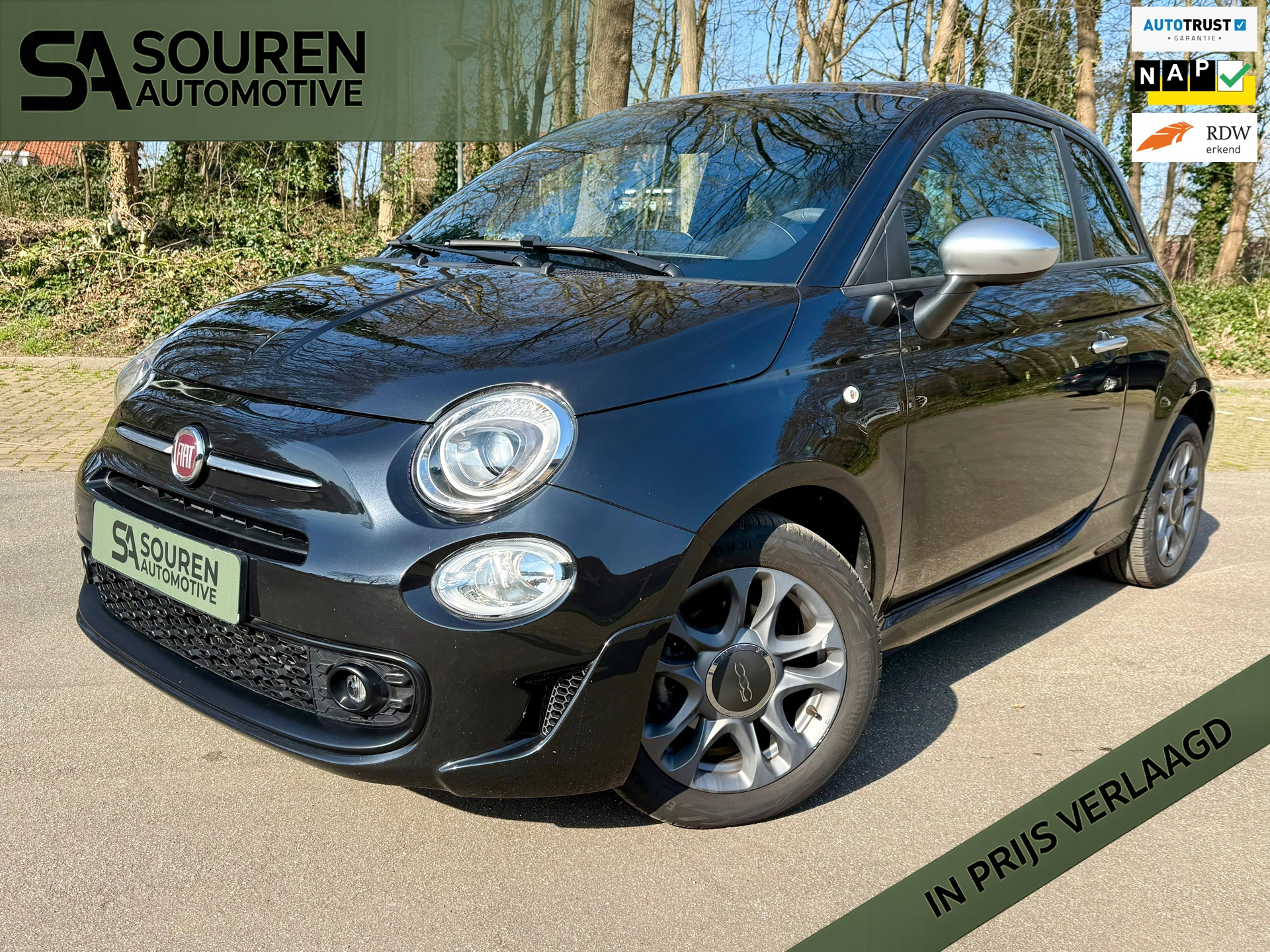 Fiat 500 1.0 Hybrid Rockstar / Panoramadak / Airco / Apple Carplay-Android Auto / Cruise control / Lichtmetalen velgen 15"