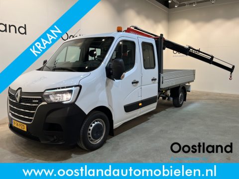 Renault Master 2.3 dCi 145 PK L3 DC Dubbel Cabine Open Laadbak / Fassi Kraan / Euro 6 / Airco / Trekhaak / Cruise Control / 7-Zits / 20.200 KM !!
