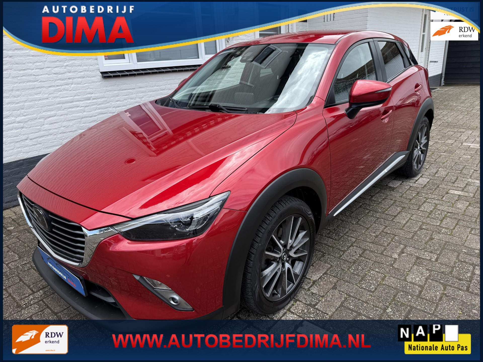 Mazda CX-3 2.0 SkyActiv-G 150 GT-M 4WD Automaat/ Camera/ Navi/ Afnb Trekhaak/ HUD/ ECC/ Stoelverwarming