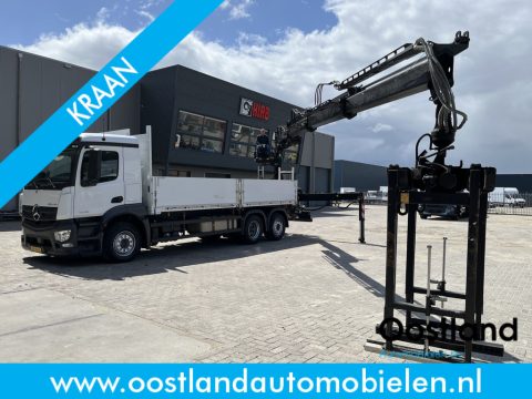 Mercedes-Benz ANTOS 2546 6X2 Bouwstoffenauto / Open laadbak vv KRAAN MKG HLK 221-3 met Stenenklem
