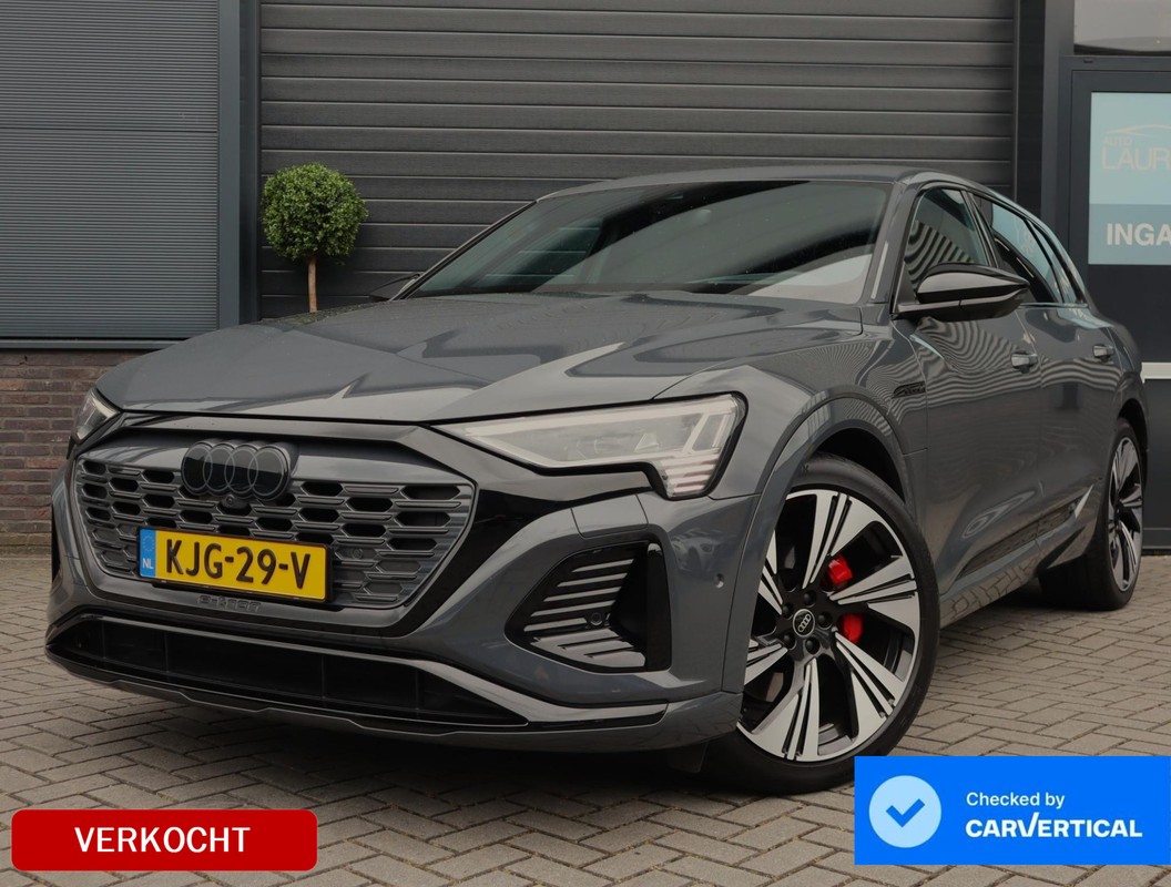 Audi Q8 e-tron 55 quattro S Edition 115 kWh | 94% SOH | Pano | B&O | 22Kw Boordlader | Airco separaat | HUD | 360 | 22 Inch