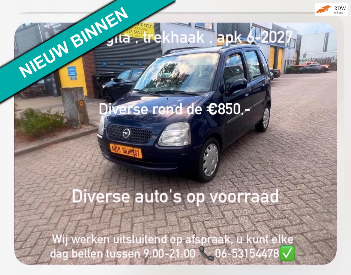 Opel Agila 1.0-12V Comfort , trekhaak, apk 6-2027!!