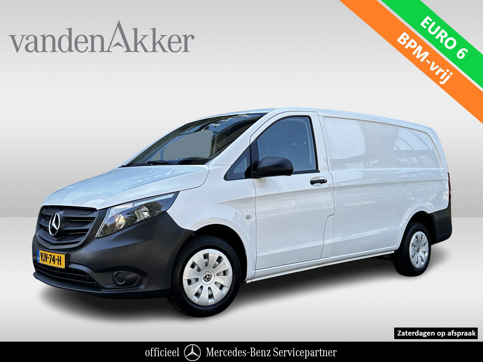 Vito 110 CDI L2 Lang · Trekhaak · € 384,- p/mnd · Airco · 12 mnd Garantie · Bank · Radio · CV · Betimmering · Wieldoppen