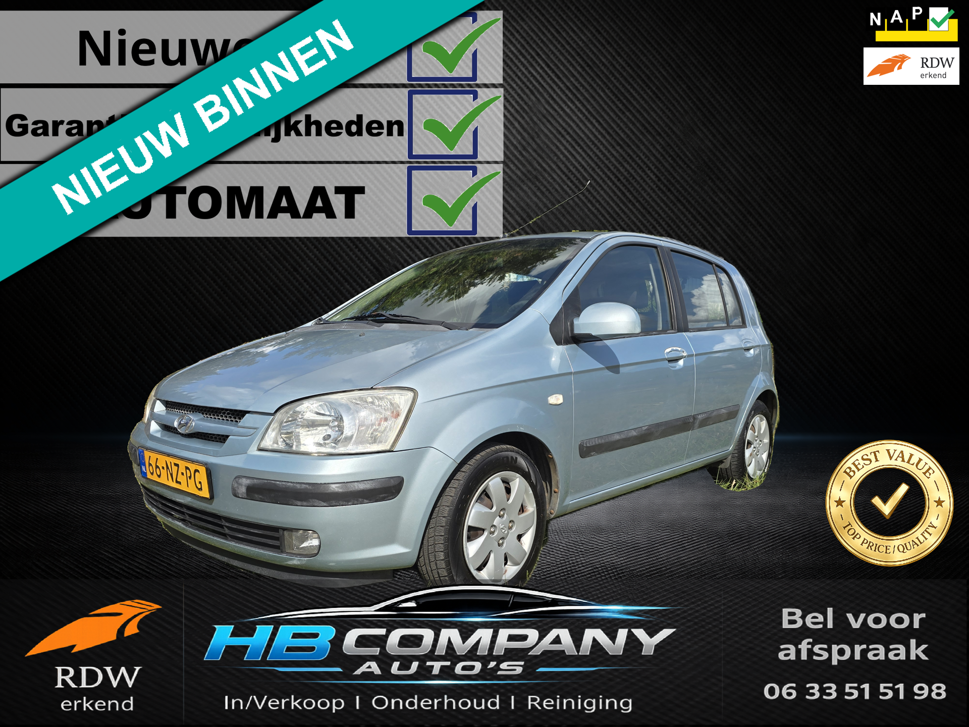 Hyundai Getz 1.3i GLS AUTOMAAT | Airco | Nieuwe APK | NAP