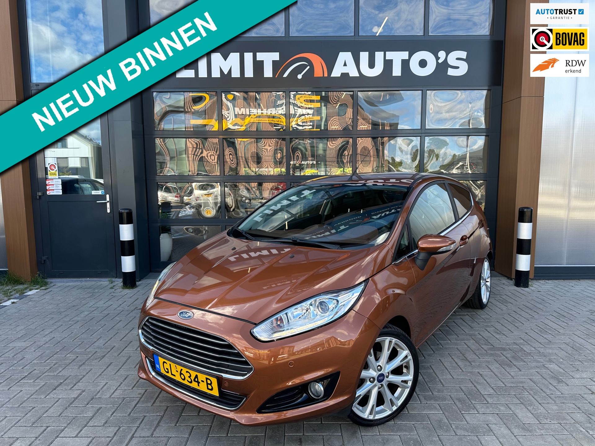 Ford Fiesta 1.0 EcoBoost Titanium/Aut/Leer/Climate/Cruise/Camera/Keyless/St.verw/Navi/Pdc v+a/Apk