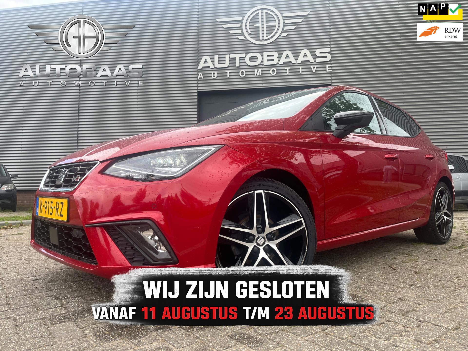 Seat Ibiza 1.0 TSI FR Business Intense Plus NL-AUTO+NAP+FULL LED+NAVI+LEDER+BEATS+KEYLESS+CAMERA+VIRTUAL COCKPIT+TREKHAAK+1EIG+BTW