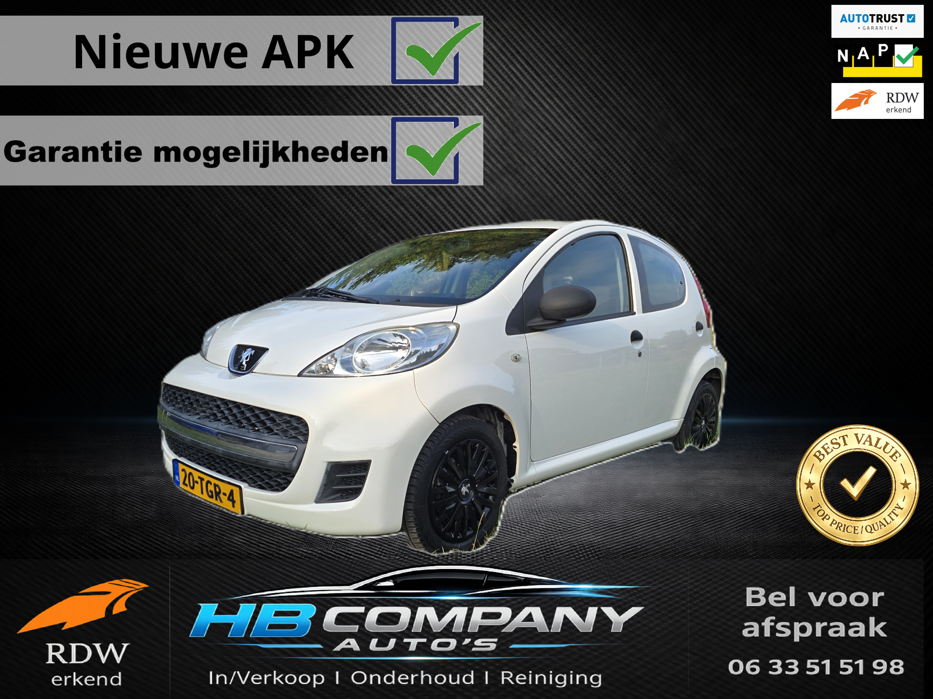Peugeot 107 1.0-12V XR Nieuwstaat| Carplay| Autotrust mogelijk | Onderhouden| Nieuwe APK| NAP