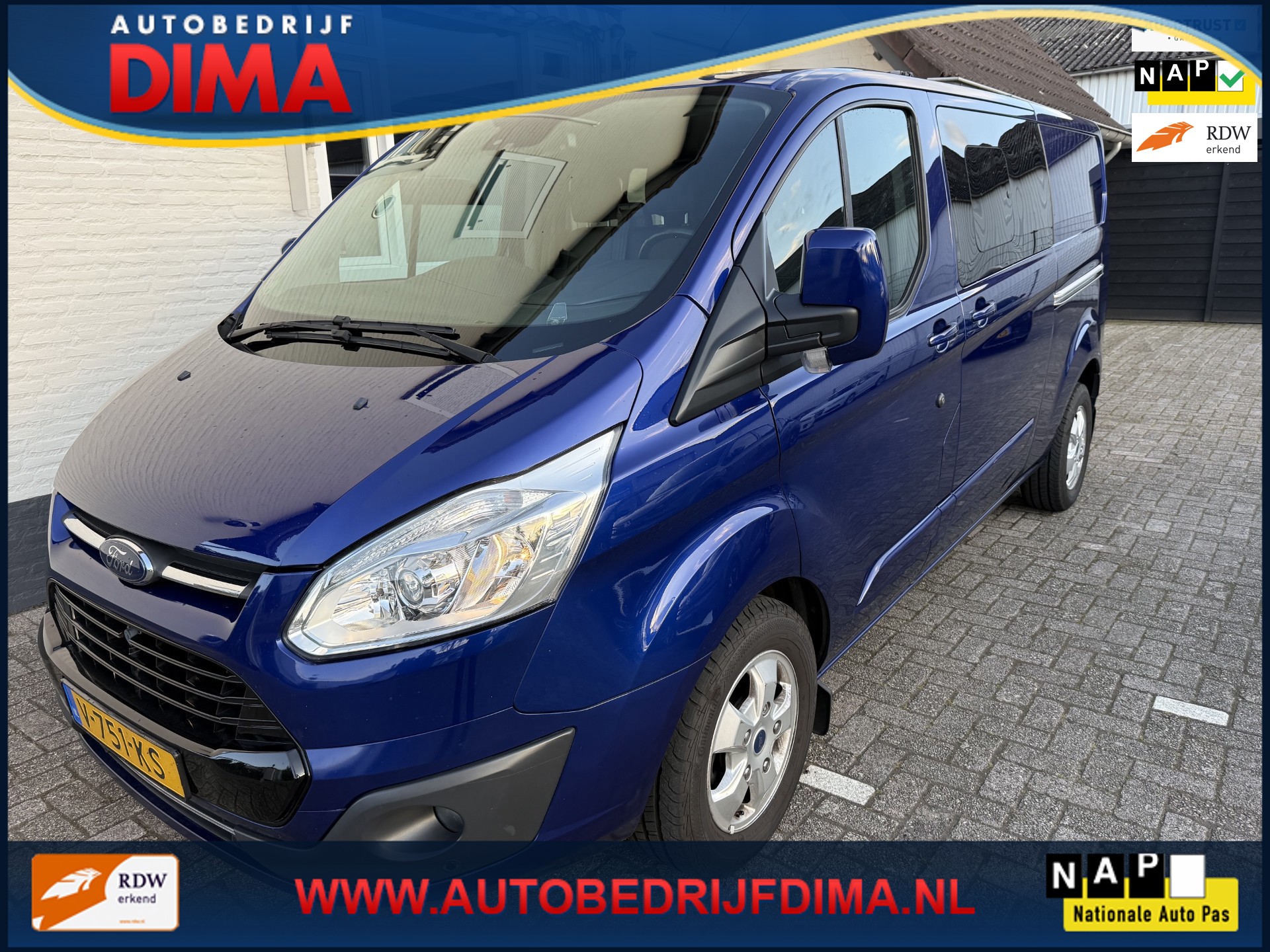 Ford Transit Custom 290 2.0 TDCI L2H1 Limited DC Automaat/ Navi/ Camera/ Trekhaak/ Stoelverwarming/ Cruise Control