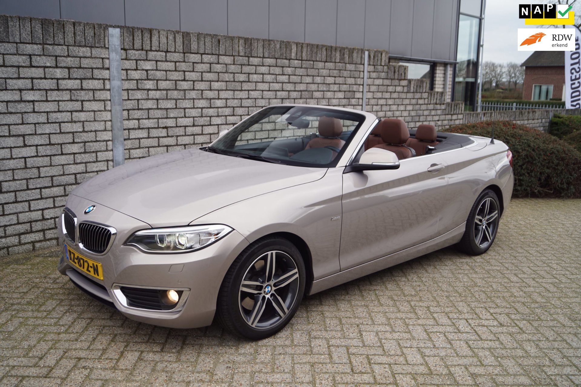 BMW 2-serie Cabrio 220i High Executive Luxury Autom Leder Sportst Stoelverw Navi Clima Xenon Cruise 2x PDC LMV ENZ NL Auto.