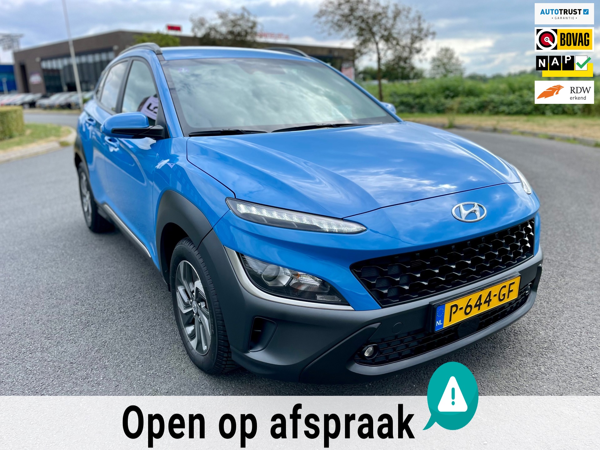 Hyundai Kona 1.6 GDI HEV Fashion, Aut, Trekhaak, Cam, Cruise/Climate control, Head-up dis, 2e eig afk, Geen import, Nap, Mooie km!