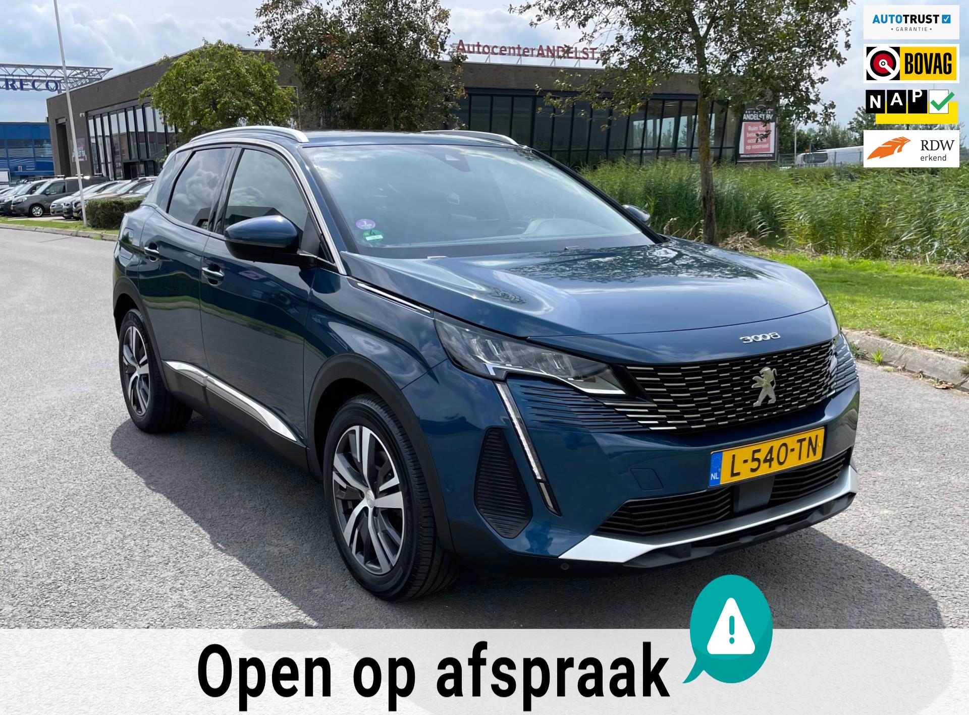 Peugeot 3008 1.2 PureTech Blue Lease Allure, Trekhaak, Cam, Carplay, Cruise, Keyless, Navi, Pdc, Geen import, Nap, Volledig oh!