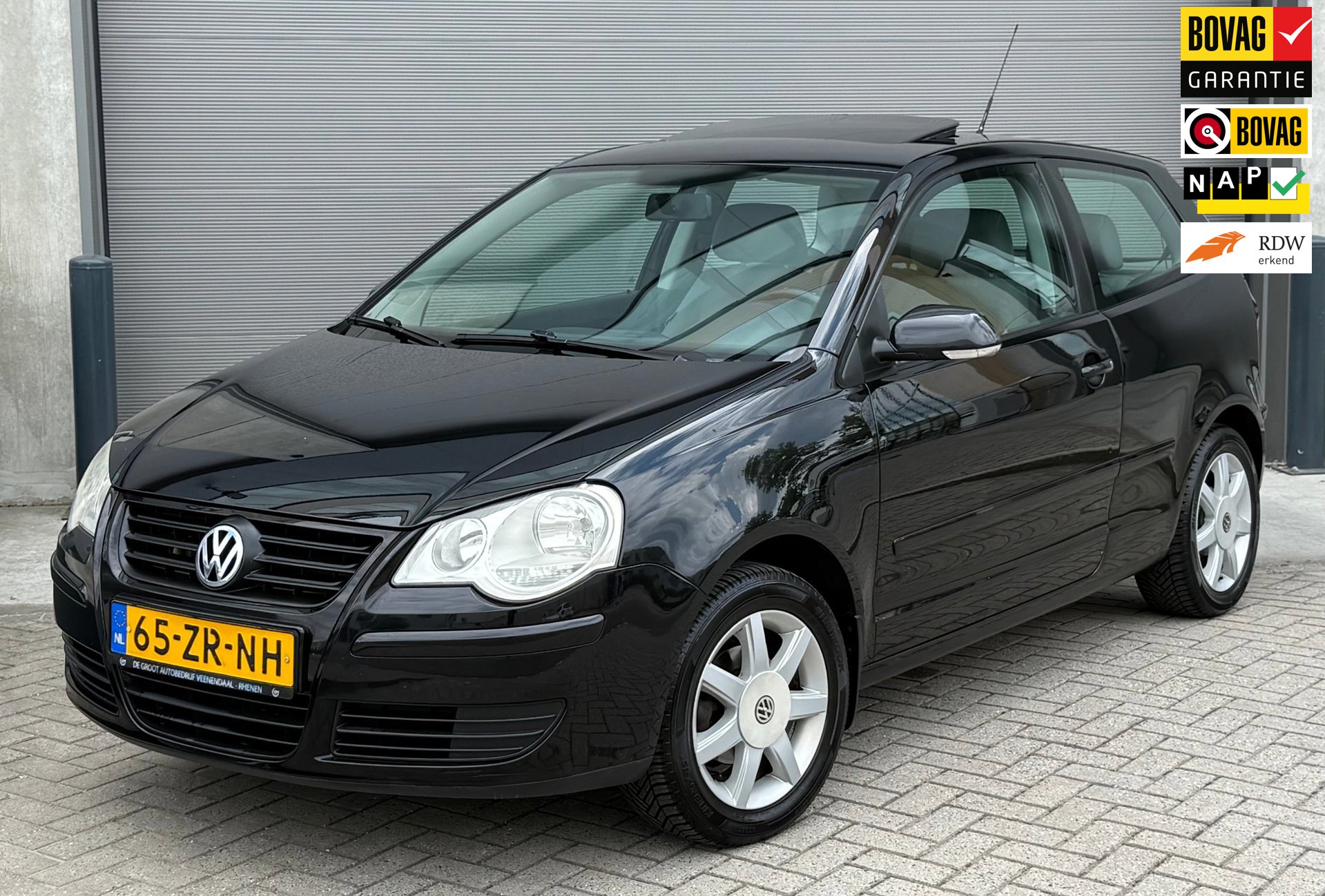 Volkswagen Polo 1.4-16V HL Zwart 2008 NAP|NWE APK|SCHUIFDAK